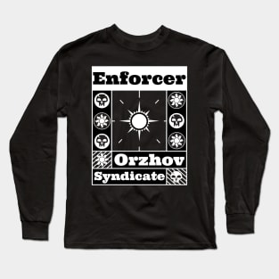 Orzhov Syndicate | Enforcer | MTG Guild Black & White on Grey Design Long Sleeve T-Shirt